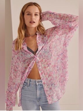 Favorite Daughter • Ex Boyfriend Shirt Sheer Floral Print